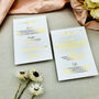 White And Gold Foil Wedding Information Card, thumbnail 1 of 9