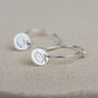 Sterling Silver Circle Lips Charm Hoops, thumbnail 2 of 3