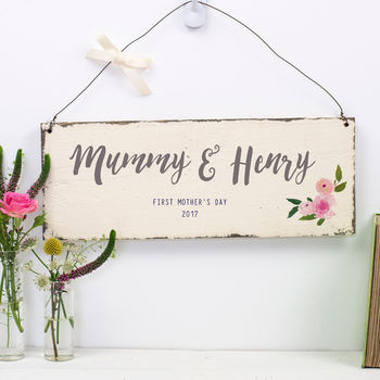 Personalised Mothers Day Floral Sign, 3 of 5
