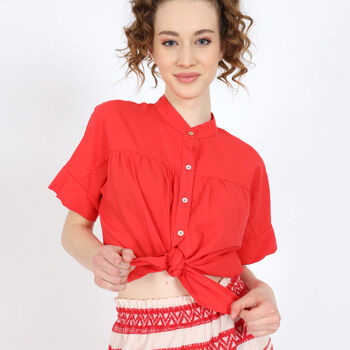 Daiquiri Red Cotton Shirt, 2 of 6