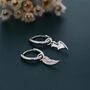 Mismatched Angel And Demon Wing Huggie Hoop Earrings In Sterling Silver, thumbnail 1 of 11
