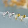 Rhombus Cz Screwback Earrings In Sterling Silver, thumbnail 1 of 11