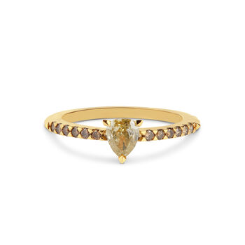 18ct Yellow Gold And Light Teardrop Diamond Ring, 2 of 3