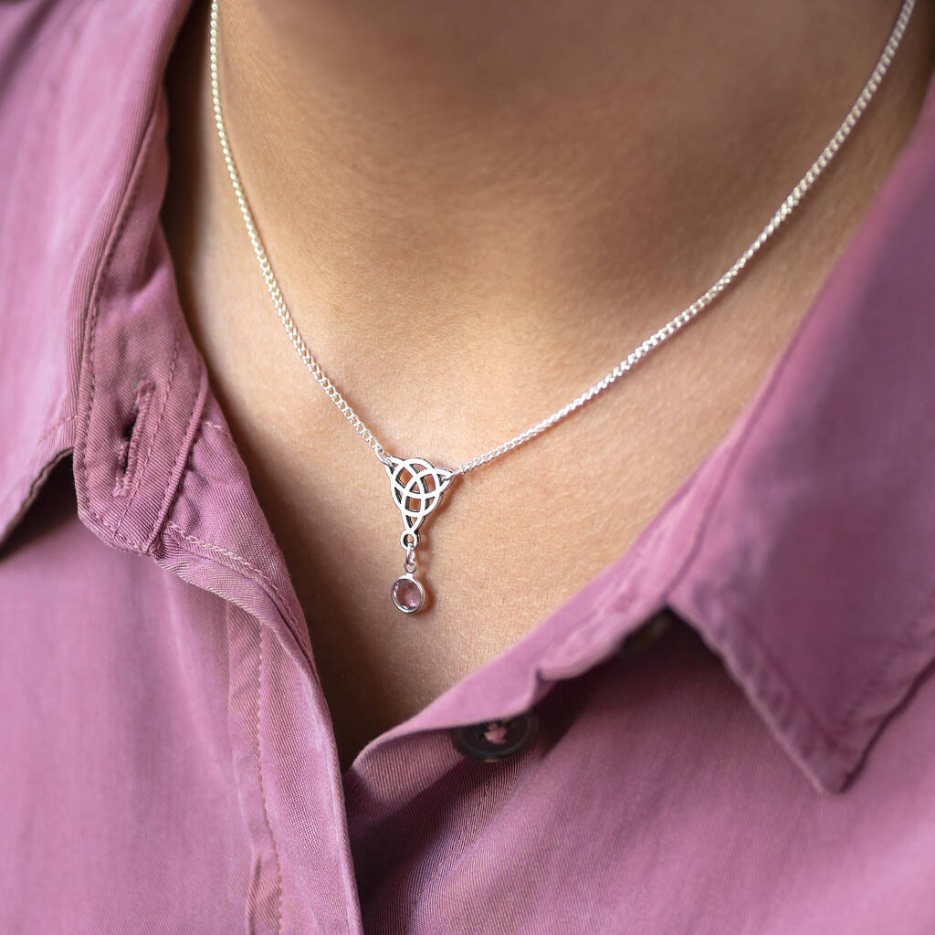 Mother's Celtic Starlight Birthstone Necklace in Silver | Walker Metalsmiths