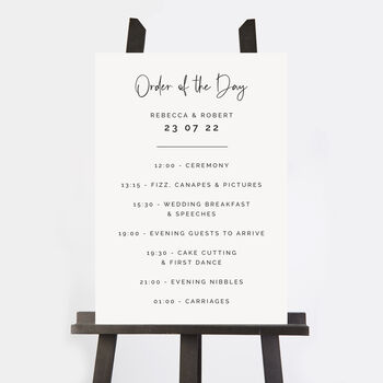 Modern Script Wedding Order Of The Day Sign, 2 of 3