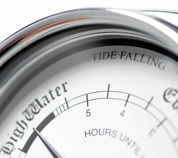 Handmade Classic Tide Clock In Chrome, 7 of 9