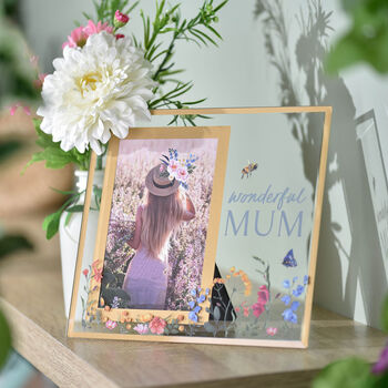 Wonderful Mum Floral Glass Photo Frame Gift, 4 of 4