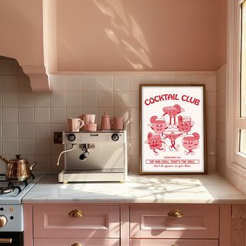 Cocktail Club Print In A Retro Cartoon Style, 10 of 12