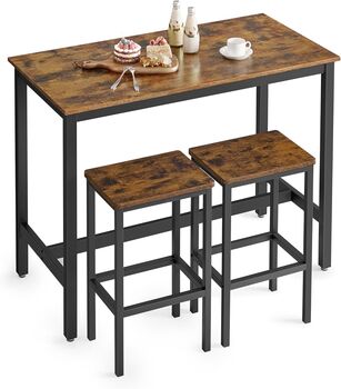 Brown Breakfast Table Set With Bar Chairs For Kitchen, 6 of 6