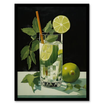 Virgin Mojito Cocktail Green Kitchen Wall Art Print, 4 of 5