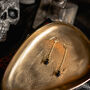 Black Obsidian Hand Wrapped Halloween Spider Earrings, thumbnail 1 of 5