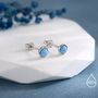 Sterling Silver Turquoise Stud Earrings, 3mm Or 4mm, Blue Or Green Turquoise Gemstone, thumbnail 3 of 12