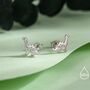 Cute Dinosaur Stud Earrings In Sterling Silver, thumbnail 8 of 12