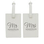 Personalised Leather Couples Classic Cream Luggage, thumbnail 2 of 7