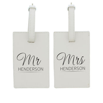 Personalised Leather Couples Classic Cream Luggage, 2 of 7