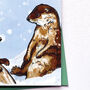 Otterly Good Christmas Otter Pun Card, thumbnail 3 of 5