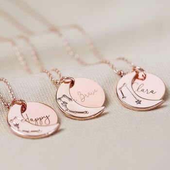 Personalised Rose Gold Plated Moon Necklace, 2 of 7