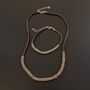 Grey Leather Trim Necklace And Bracelet Set, thumbnail 2 of 10