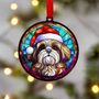 Shih Tzu In Santa Hat Suncatcher Decoration, thumbnail 6 of 6