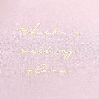Personalised Fabric Wedding Planner Notebook, 5 of 6
