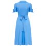 Iris Dress In Palace Blue Vintage 1940s Style, thumbnail 2 of 3