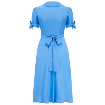 Iris Dress In Palace Blue Vintage 1940s Style, 2 of 3