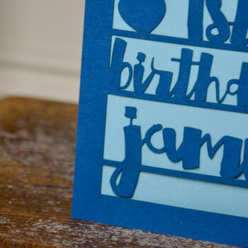 Personalised Papercut 1st Birthday Card, 7 of 7