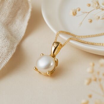 Personalised 9ct Gold Freshwater Pearl Necklace June Birthstone, 3 of 11