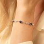 Blue Sapphire Bracelet In Sterling Silver And Gold, thumbnail 7 of 12