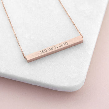 Personalised Horizontal Bar Necklace, 2 of 8