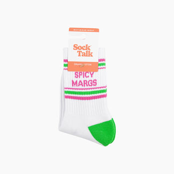 Spicy Margs Organic Cotton Sports Socks In White, 4 of 4