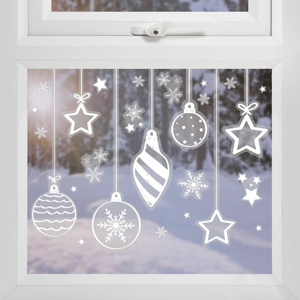 Bauble, Star And Snowflake Christmas Window Stickers, 1 of 3