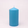 G Decor Henry Velvet Matt Powder Blue Pillar Candles, thumbnail 4 of 7