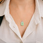 Sterling Silver Jade Rectangle Necklace, thumbnail 3 of 11