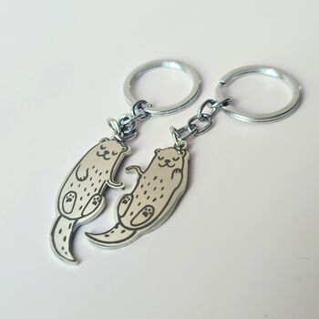 Matching Sea Otter Keyrings Couple Or Bestie Gift, 2 of 3