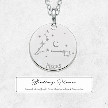 Personalised Pisces Constellation Necklace In Silver, 3 of 11
