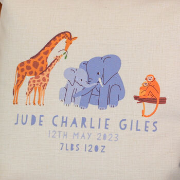 Personalised Baby Animal Cushion Gift For Newborn, 2 of 4