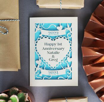 Personalised Laser Cut Anniversary Card, 2 of 12