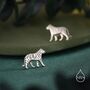 Sterling Silver Tiny Tiger Stud Earrings, thumbnail 7 of 12