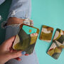 Pocket Wallet Hand Painted Leather Card Wallet Blush, thumbnail 8 of 9