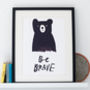 'Be Brave' Bear Print, thumbnail 2 of 8