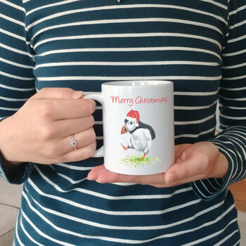 Personalised Christmas Puffin Mug, 4 of 6