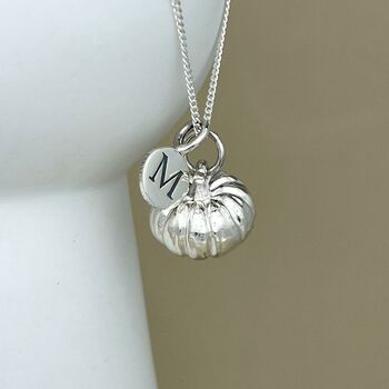 Personalised Large Pumpkin Sterling Silver Necklace, 4 of 11
