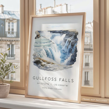 Iceland Travel Print Of The Gullfoss Falls, 2 of 7