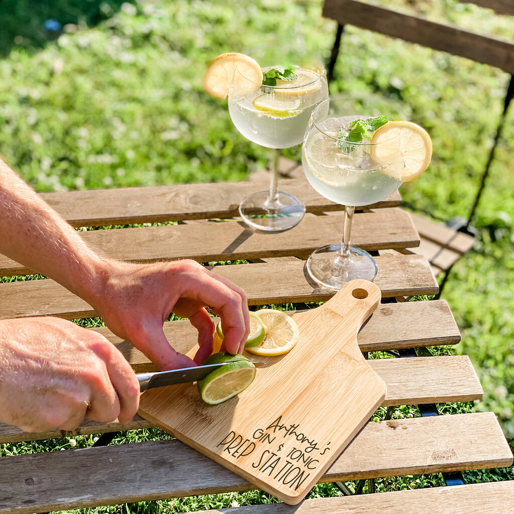 Personalised Chopping Board Drink Prep Station, 1 of 4