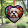 Lhasa Apso Stained Glass Effect Heart Suncatcher, thumbnail 5 of 5