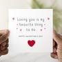 Favourite Thing Crochet Heart Happy Valentine's Day Card, thumbnail 1 of 3