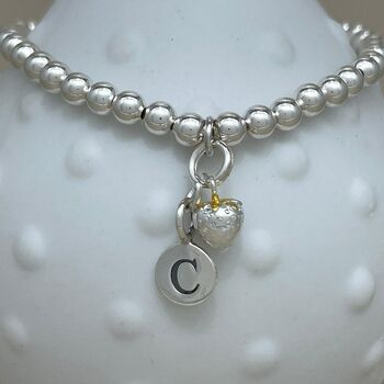 Personalised Solid Silver Strawberry Charm Bracelet, 2 of 5