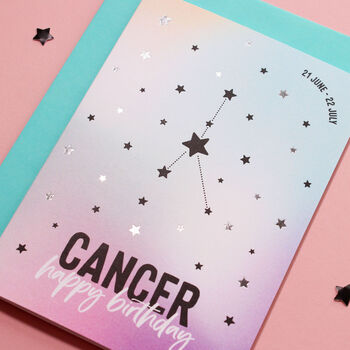 Cancer Star Sign Constellation Birthday Card, 2 of 6