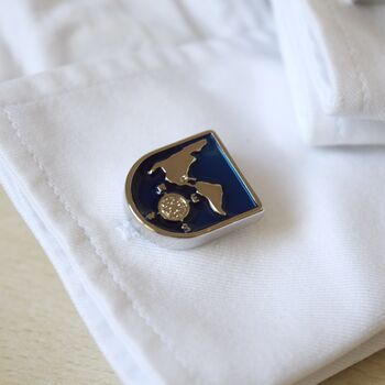 World Map Globe Cufflinks Gift For Travellers 316 L Stainless Steel Enamel Design, 3 of 5